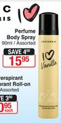 Lentheric Perfume Body Spray-90ml Each