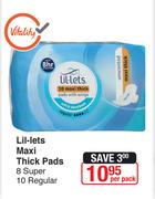 Lil-Lets Maxi Thick Pads Super 8's/Regular 10's-Per Pack