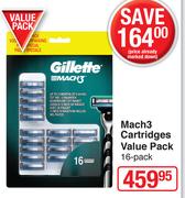 Gillette Mach3 Cartridges Value Pack-16's Per Pack