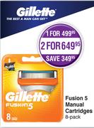 Gillette Fusion 5 Manual Cartridges-8's Per Pack