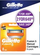 Gillette Fusion 5 Manual Cartridges 8 Pack