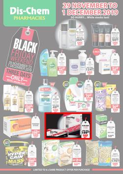 Dis-Chem : Black Friday Weekend (29 Nov - 1 Dec 2019), page 1