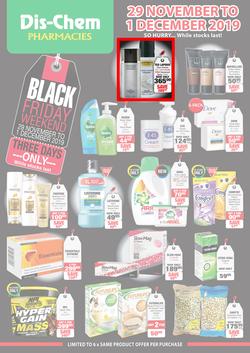 Dis-Chem : Black Friday Weekend (29 Nov - 1 Dec 2019), page 1