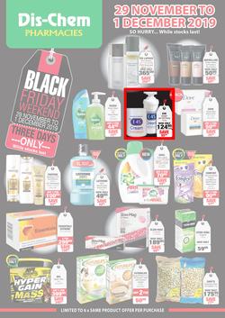 Dis-Chem : Black Friday Weekend (29 Nov - 1 Dec 2019), page 1