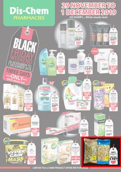 Dis-Chem : Black Friday Weekend (29 Nov - 1 Dec 2019), page 1
