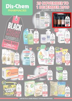 Dis-Chem : Black Friday Weekend (29 Nov - 1 Dec 2019), page 1