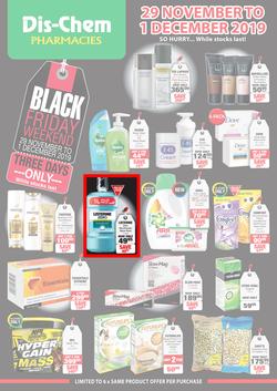 Dis-Chem : Black Friday Weekend (29 Nov - 1 Dec 2019), page 1