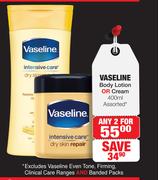 Vaseline Body Lotion Or Cream-2X400ml
