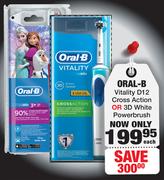 Oral-B Vitality D12 Cross Action Or 3D White Powerbrush-Each