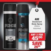 AXE Deodorant Body Spray-2X200ml