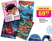 Character Fleece Throws Assorted-Each