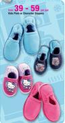 Kids Plain Or Character Slippers-Per Pair