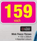 Always Home Mink Fleece Throws-150x200cm Each