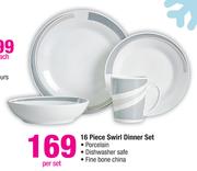 16 Piece Swirl Dinner Set