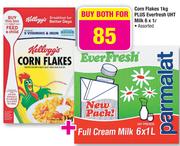 Kellogg's Corn Flakes-1kg Plus Everfresh UHT Milk Assorted-6x1ltr