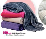 Always Home Mink Fleece Throws-150x200cm Each