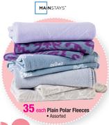 Main Stays Plain Polar Fleeces Assorted Each