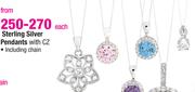 Sterling Silver Pendants With CZ