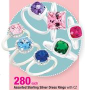 Assorted Sterling Silver Dress Rings With CZ-Each