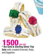 9ct Gold & Sterling Silver Trip Sets