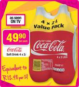 Coca Cola Soft Drink- 4 x 2L