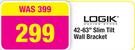 Logik 42"-63" Slim Tilt Wall Bracket