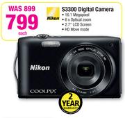 Nikon S3300 Digital Camera