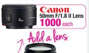 Canon 50mm F/1.8 II Lens-Each