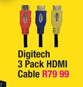 Digitech 3 Pack HDMI Cable