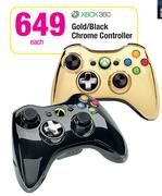 Xbox Gold/Black Chrome Controller-Each