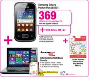 Samsung Galaxy pocket Plus(S5301) + Lenovo Notebook Bundle+ 200MB Internet pack-On U chose Flexi 100