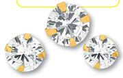 9ct Gold 6mm CZ Studs-Per Pair 