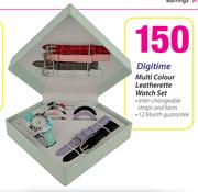 Digitime Multi Colour Leatherette Watch Set