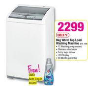 Defy 8kg White Top Load Washing Machine DTL 139