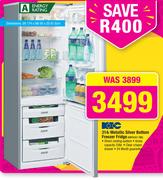 KIC 314Ltr Metallic Silver Bottom Freezer Fridge KBF634/1 ME
