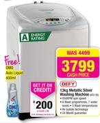 Defy 13kg Metallic Silver Washing Machine DTL132