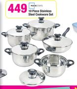 Mainstays 10 Piece Stainless Steel Cookware Set