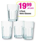 4 Pack Vetro Glasses