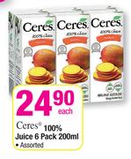Ceres 100% Juice 6 Pack-200ml