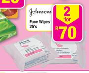 Johnson's Face Wipes-2 x 25's