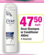 Dove Shampoo/Conditioner Assorted-400ml