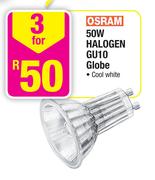 Osram 50W Halogen GU10 Globe Cool White-3's