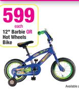 12" Barbie Or Hot Wheels Bike 