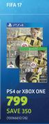 FIFA17 For PS4 Or XBox One