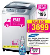 Samsung 13Kg Metallic Silver Top Load Washing Machine