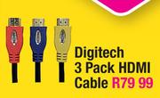 Digitech 3 Pack HDMI Cable