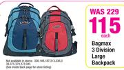 Bagmax 3 Division Large Backpack-Each