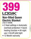 Logik Non-Fitted Queen Electric Blanket 152x150CM