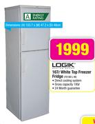 Logik 167Ltr White Top Freezer Fridge TS18DL-W