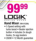 Logik Hand Mixer YW-0120A